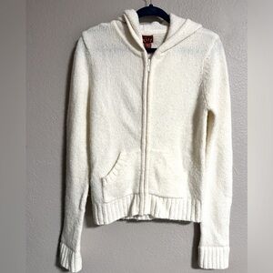 Tilt White sparkles hooded cardigan sweater jacket